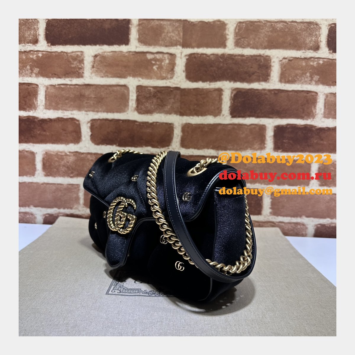 black velvet 443497 G*u*i gg marmont matelassé shilder replica bag