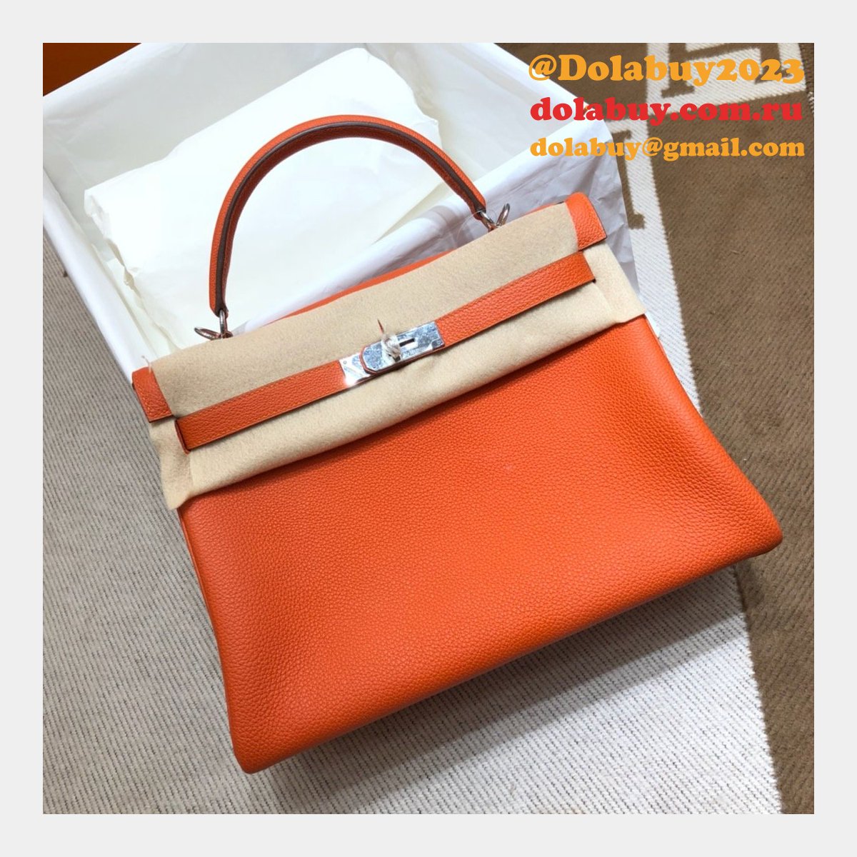 Hermes Kelly 32cm Togo leather Orange