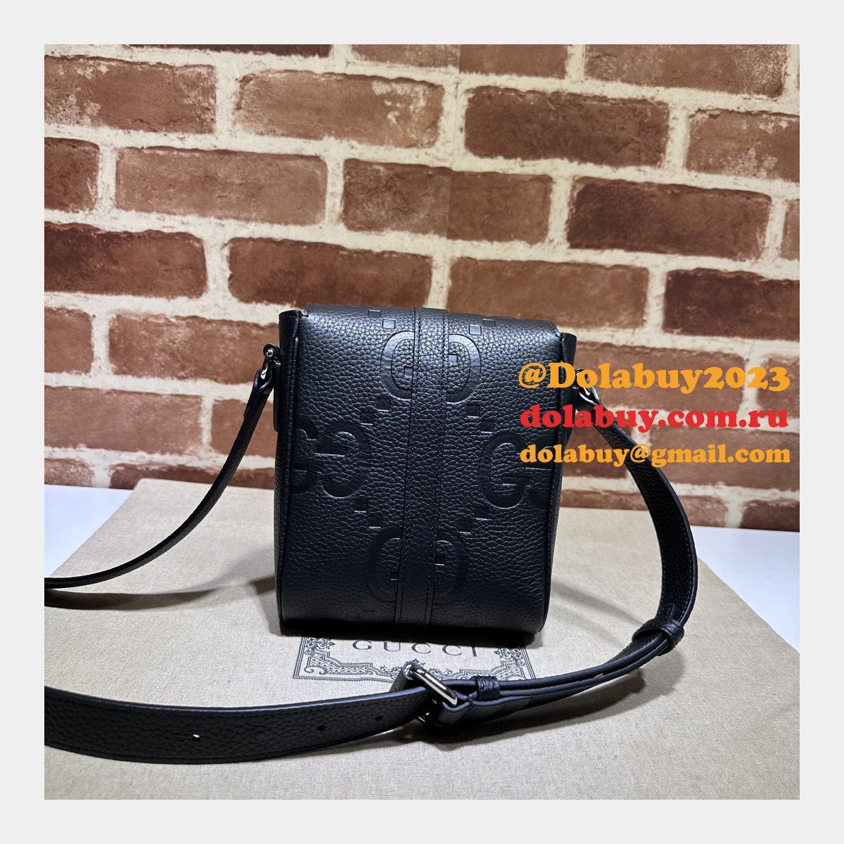 jumbo gg 1:1 mirror messenger 760235 G*u*i replica bag