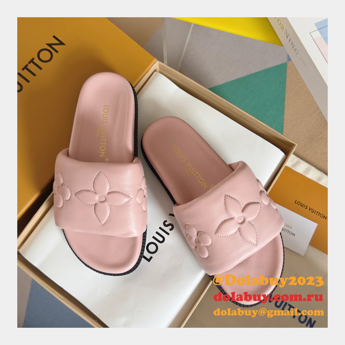 Duplicate LV Shore Flat Comfort Mule