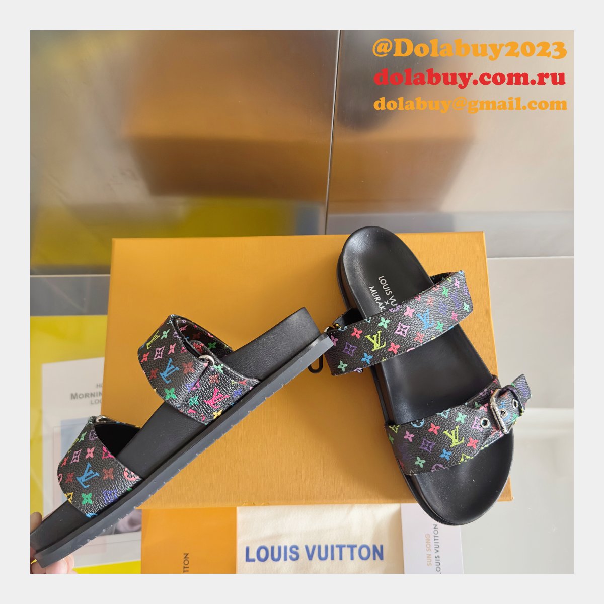Wholesale LV TM Bom Dia Flat Comfort Mule