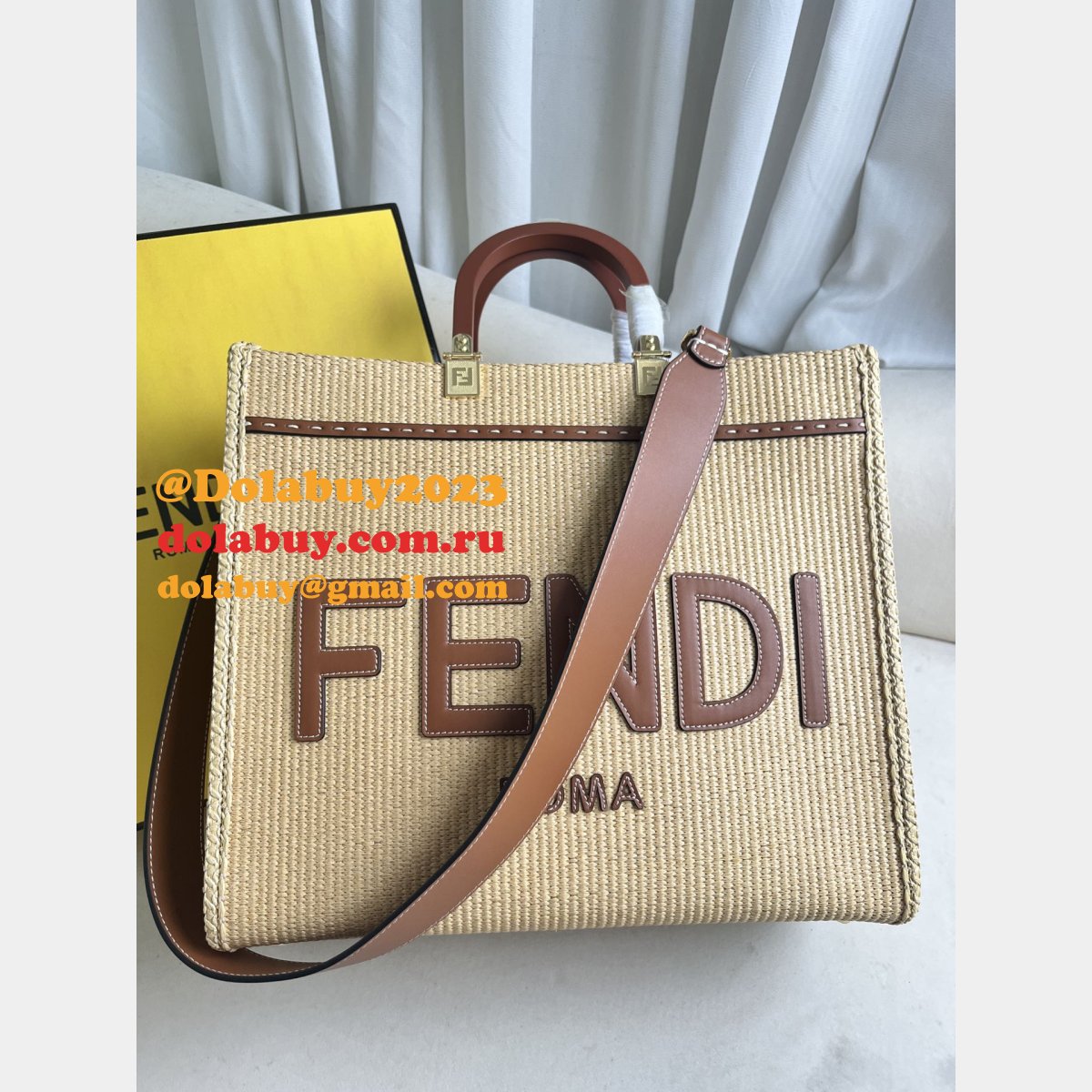 top quality F**di summer raffia shopping bag wholesale