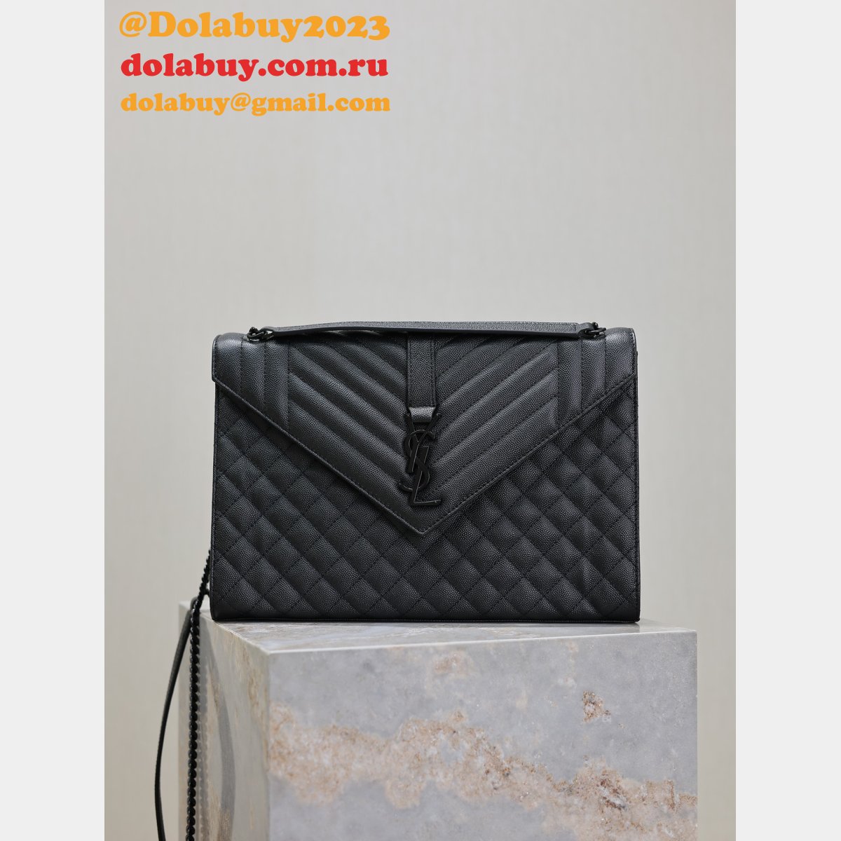 Top Quality Yves Saint Laurent Caviar Leather Envelope Bag