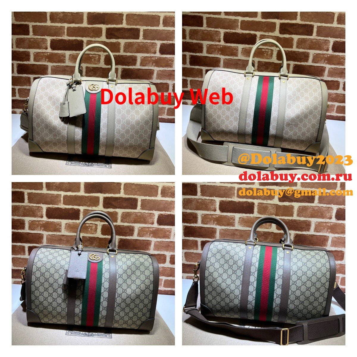 Gucci Our Replica Ophidia 681295 GG Supreme Duffle Tote Bag