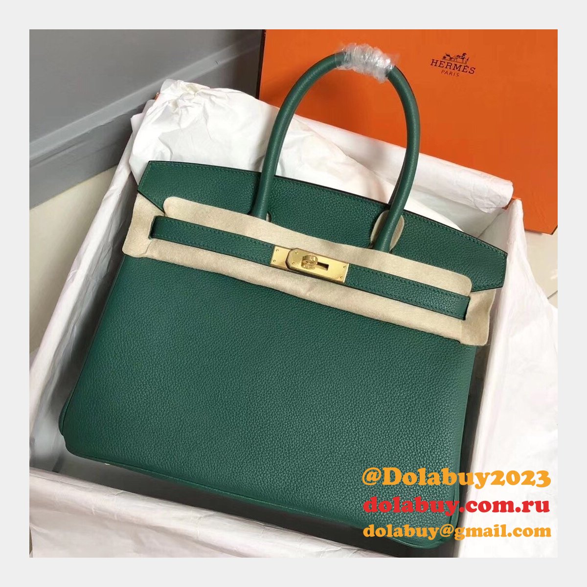 Hermes Birkin 35cm Togo leather Handbags Green