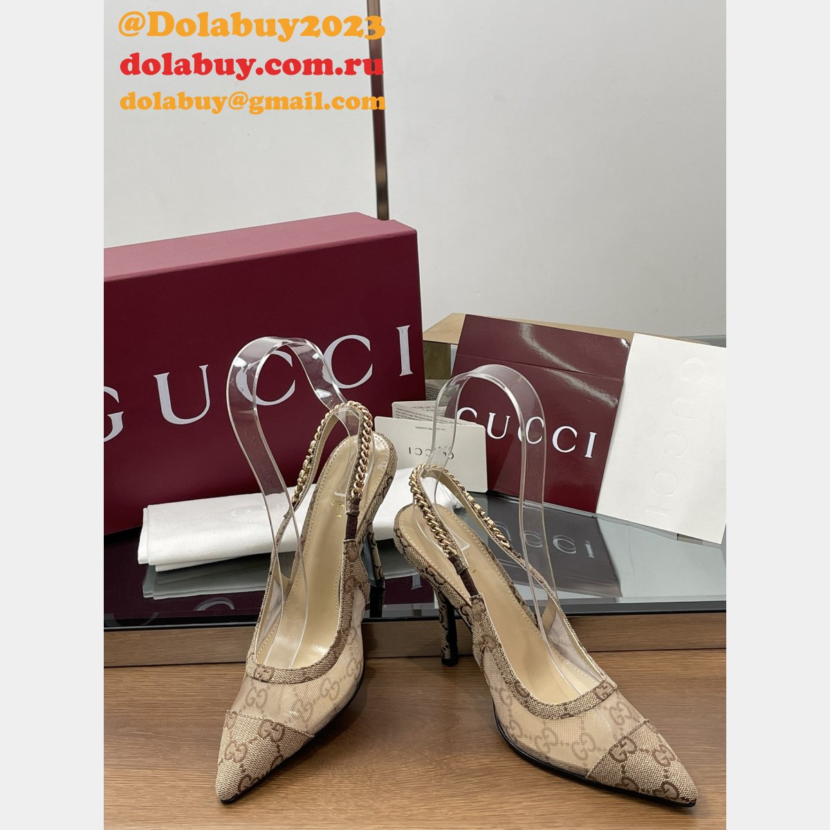 fashion G*u*i signoria slingback pump