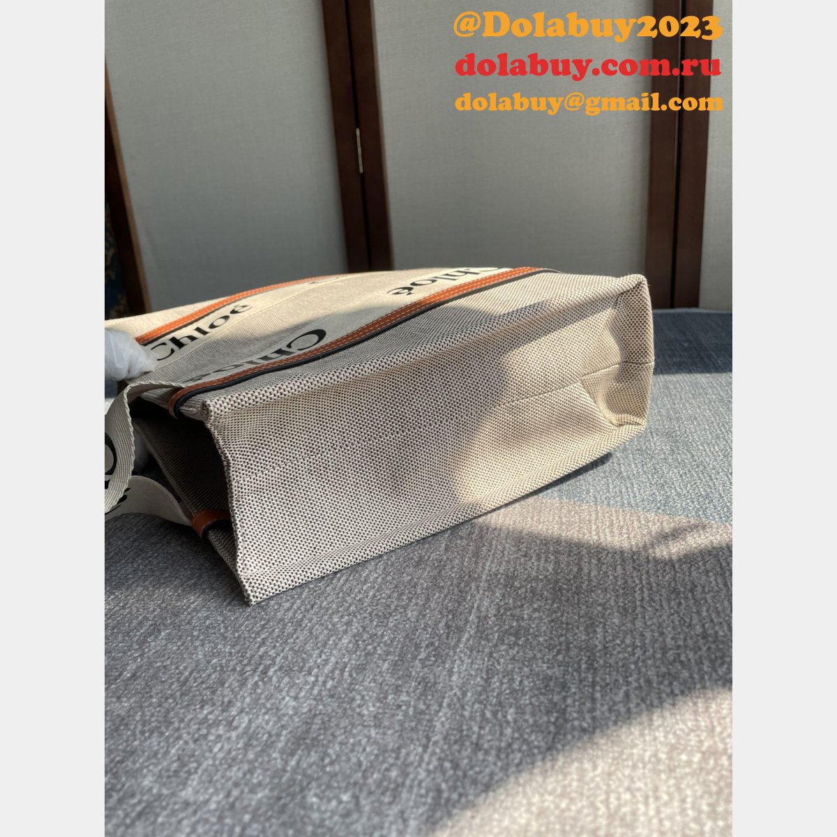 Best Quality Chloe Woody Tote Bag in Cotton Canvas 36CM