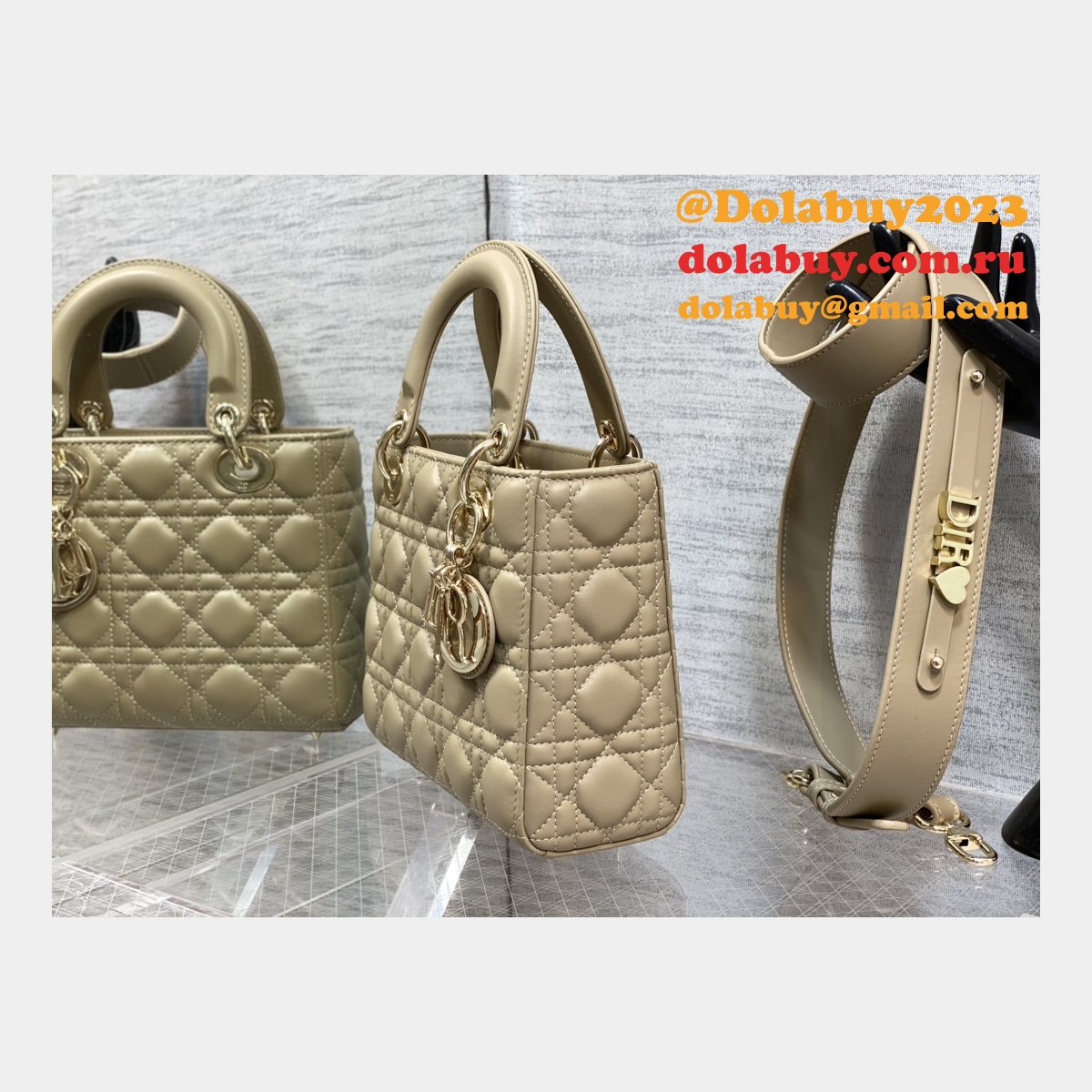 Top Quality DIOR LADY 17/20CM BAG LAMBSKIN
