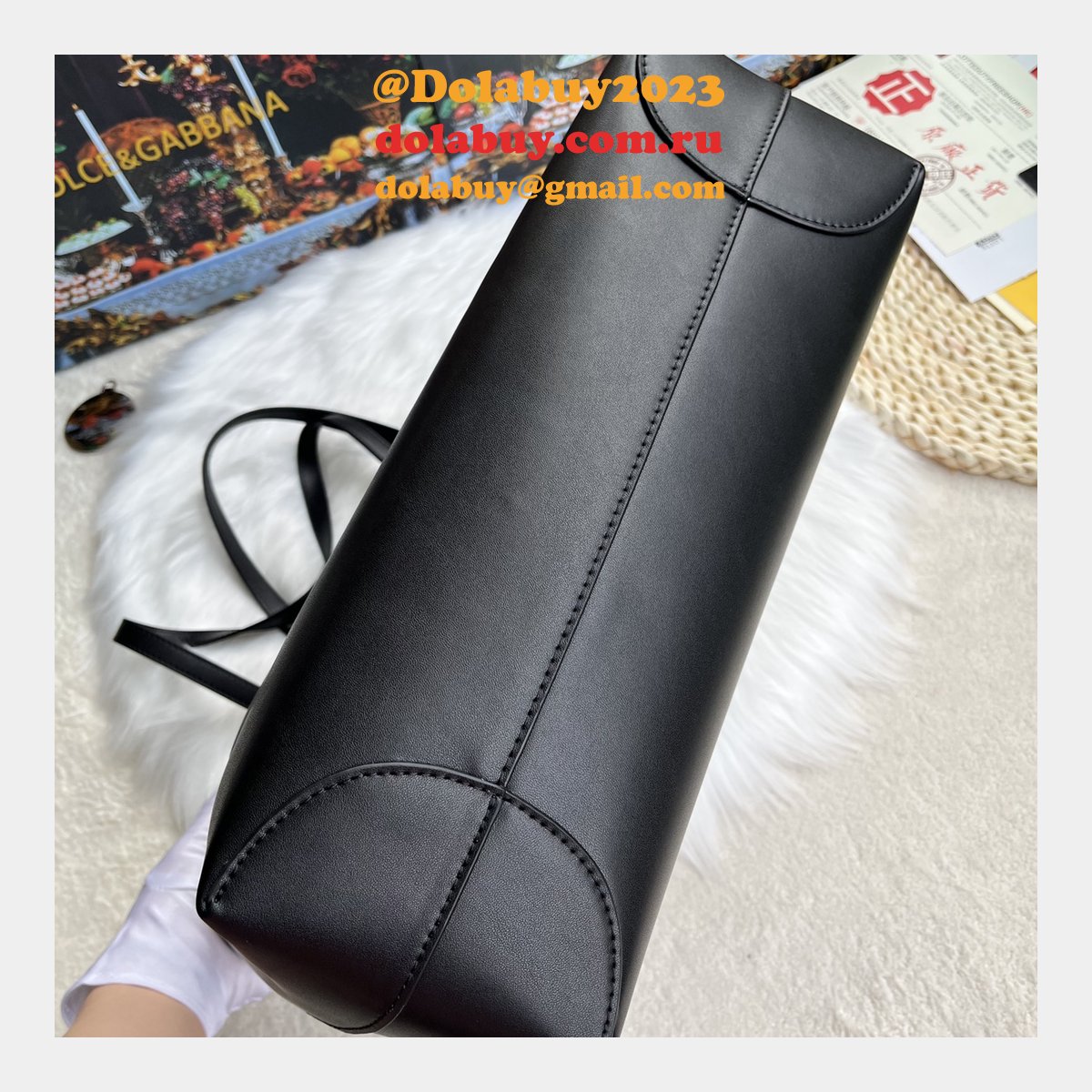 Luxury Replica Dolce & Gabbana Shopping DG Logo Tote 6650 Store Bag