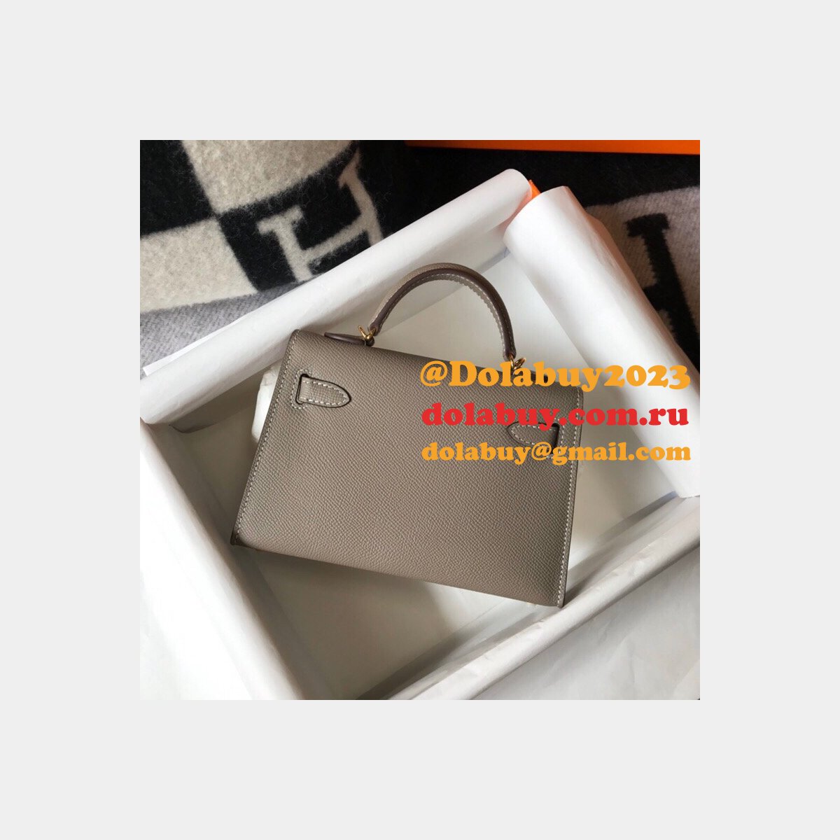 AAA Replica Hermes Mini Kelly Grey Bags