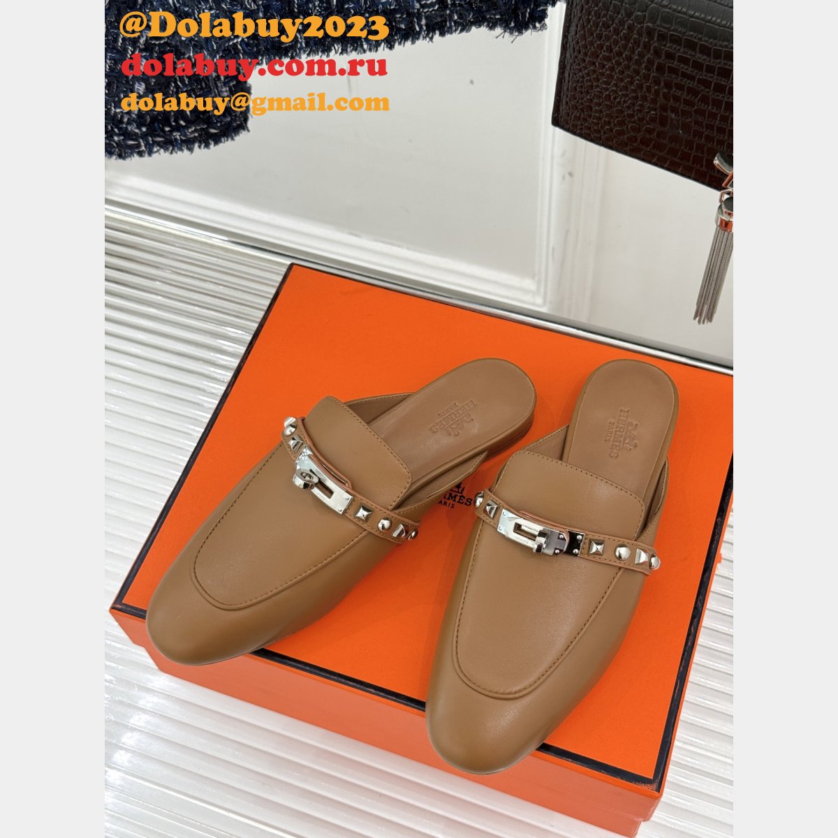 Luxury 7 Star Hermes Kelly Mule Women Shoes