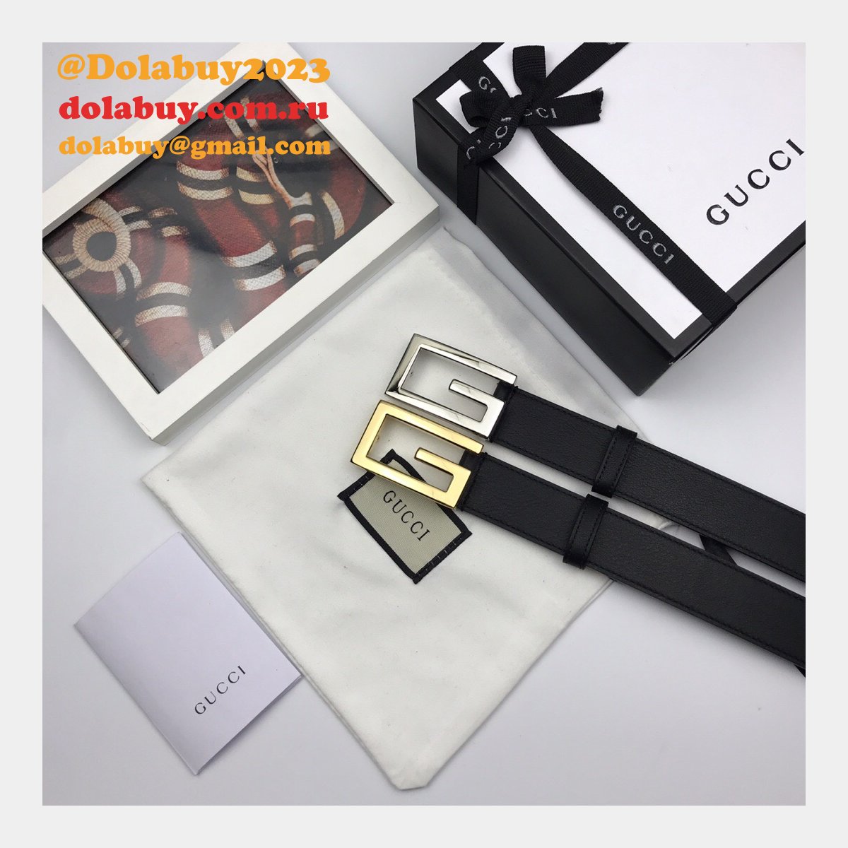 luxury G*u*i 35mm buckle black leather belt replica