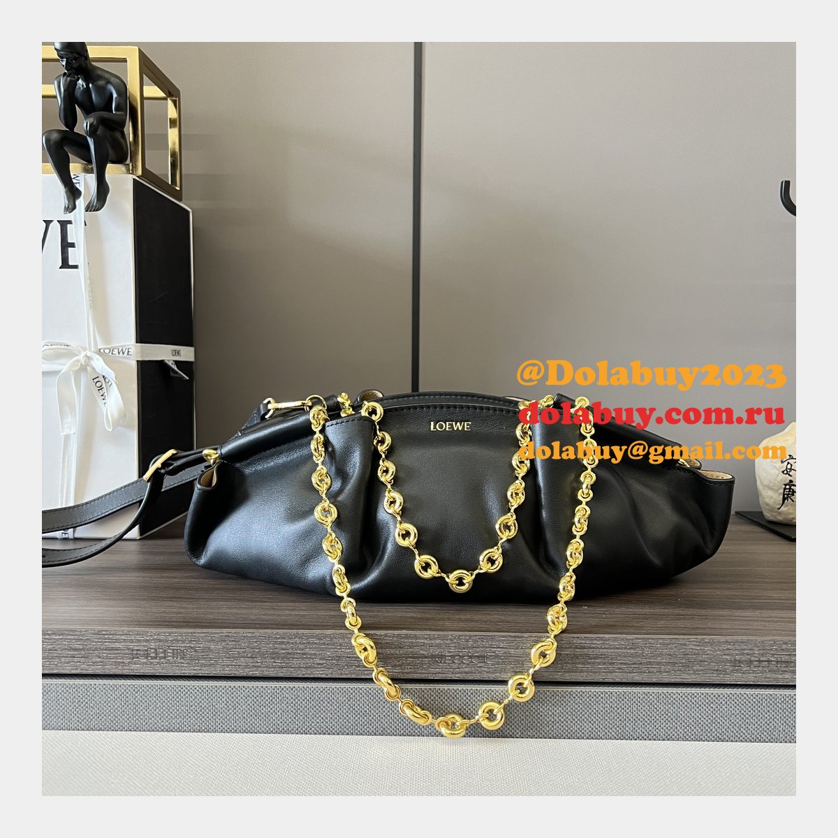 Luxury loewe Paseo small Nappa leather women bag