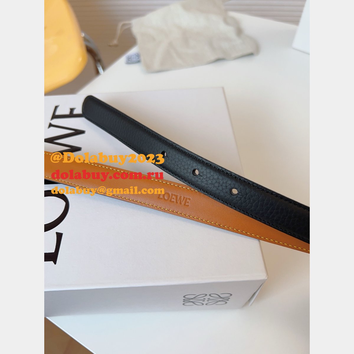 Luxury Inspired Loewe Anagram 2.0cm Width Replicas Belt
