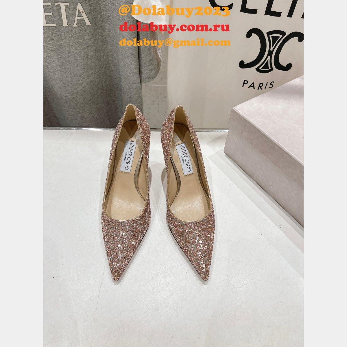 Wholesale Jimmy Choo High Heel Shoes Flat/6.5/8.5CM