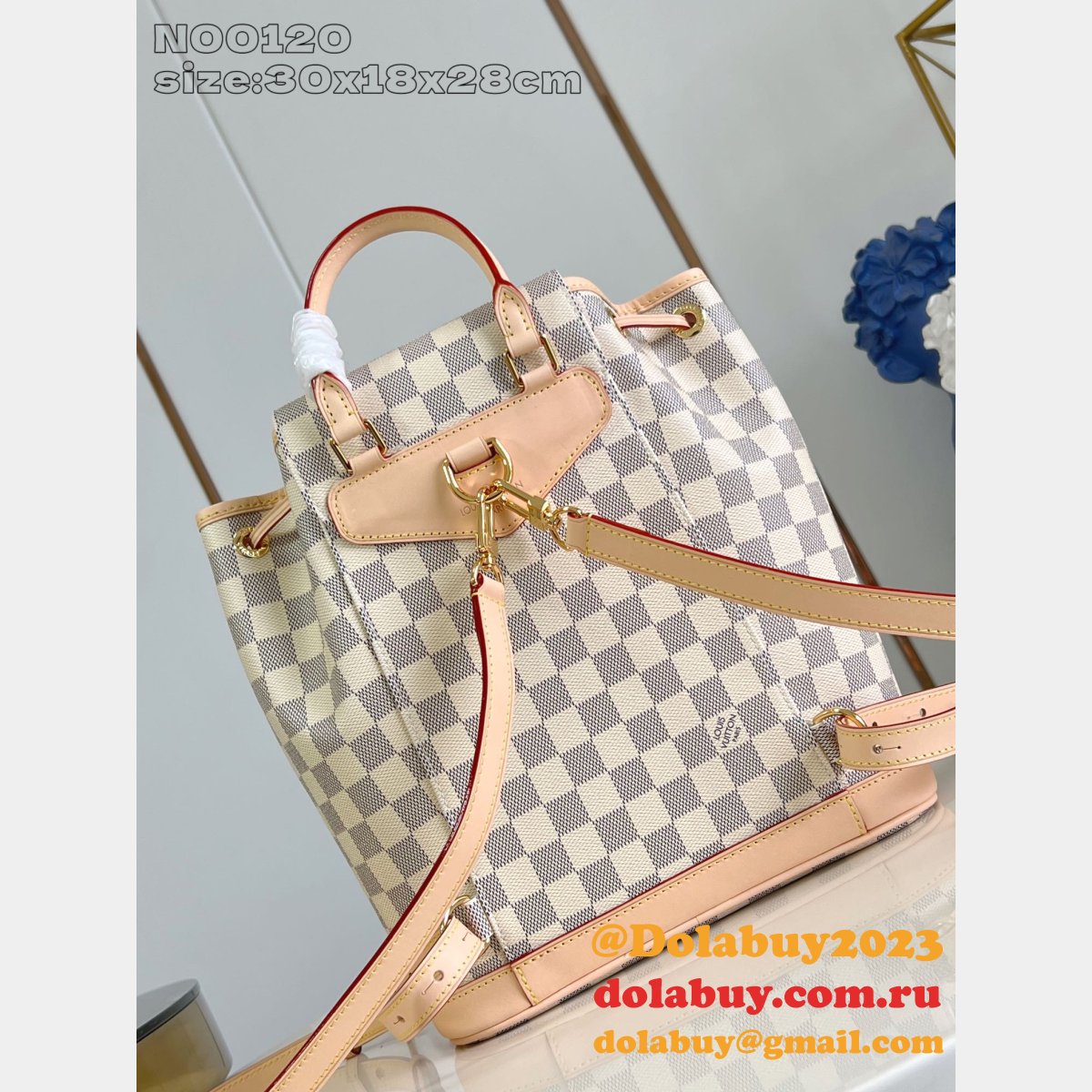 Louis Vuitton Montsouris PM Damier Azur N00120 Copy Women