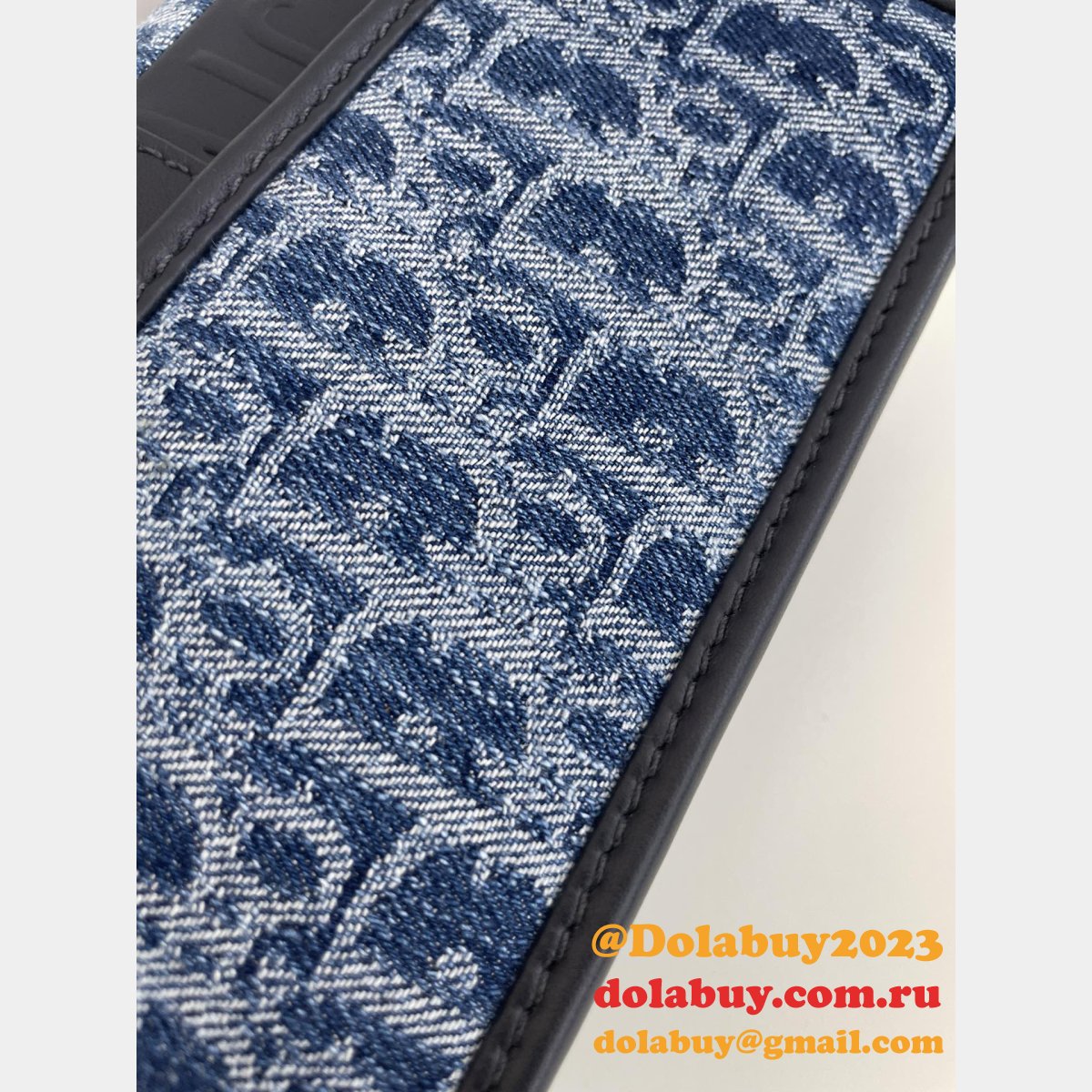Luxury Christian Dior 9207 30 Montaigne East-West Denim Inspired Oblique Bag