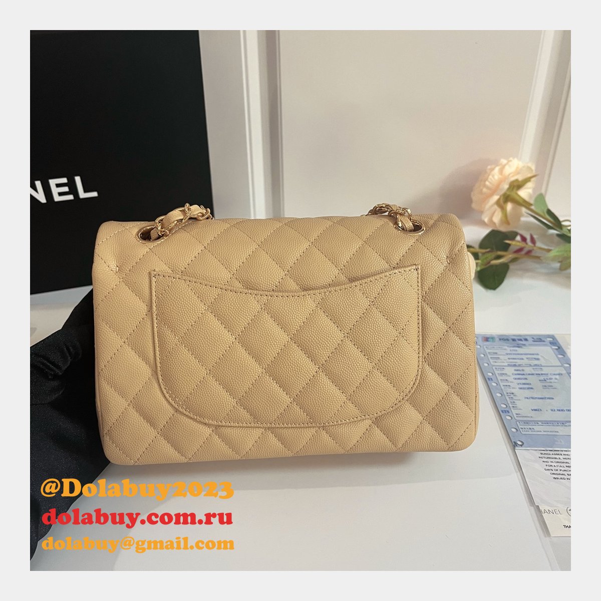 7 Star CC Small Flap Caviar Leather CF 23cm Bag