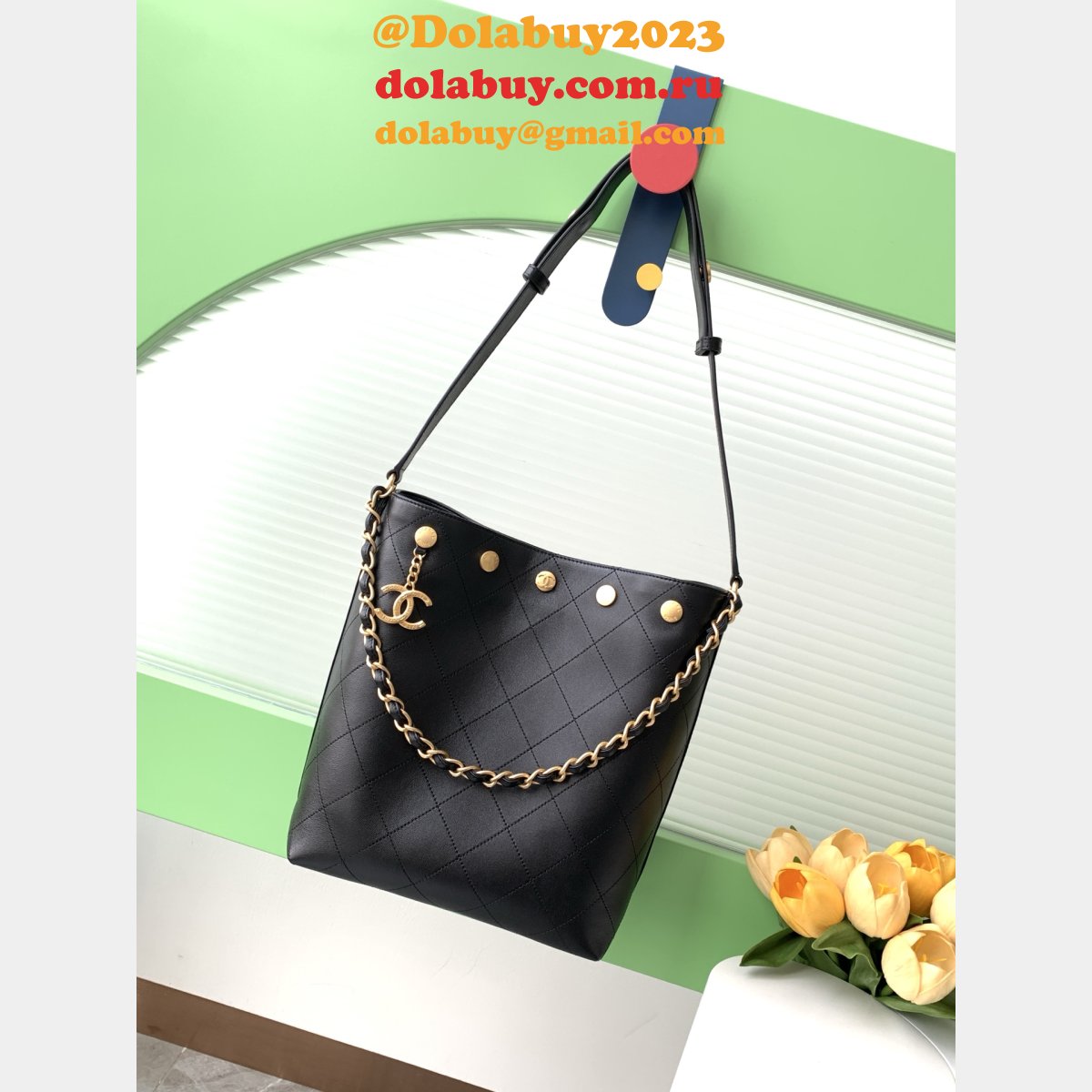 Replica AS5406 Spring-Summer 2025 Large Bucket Black Bag