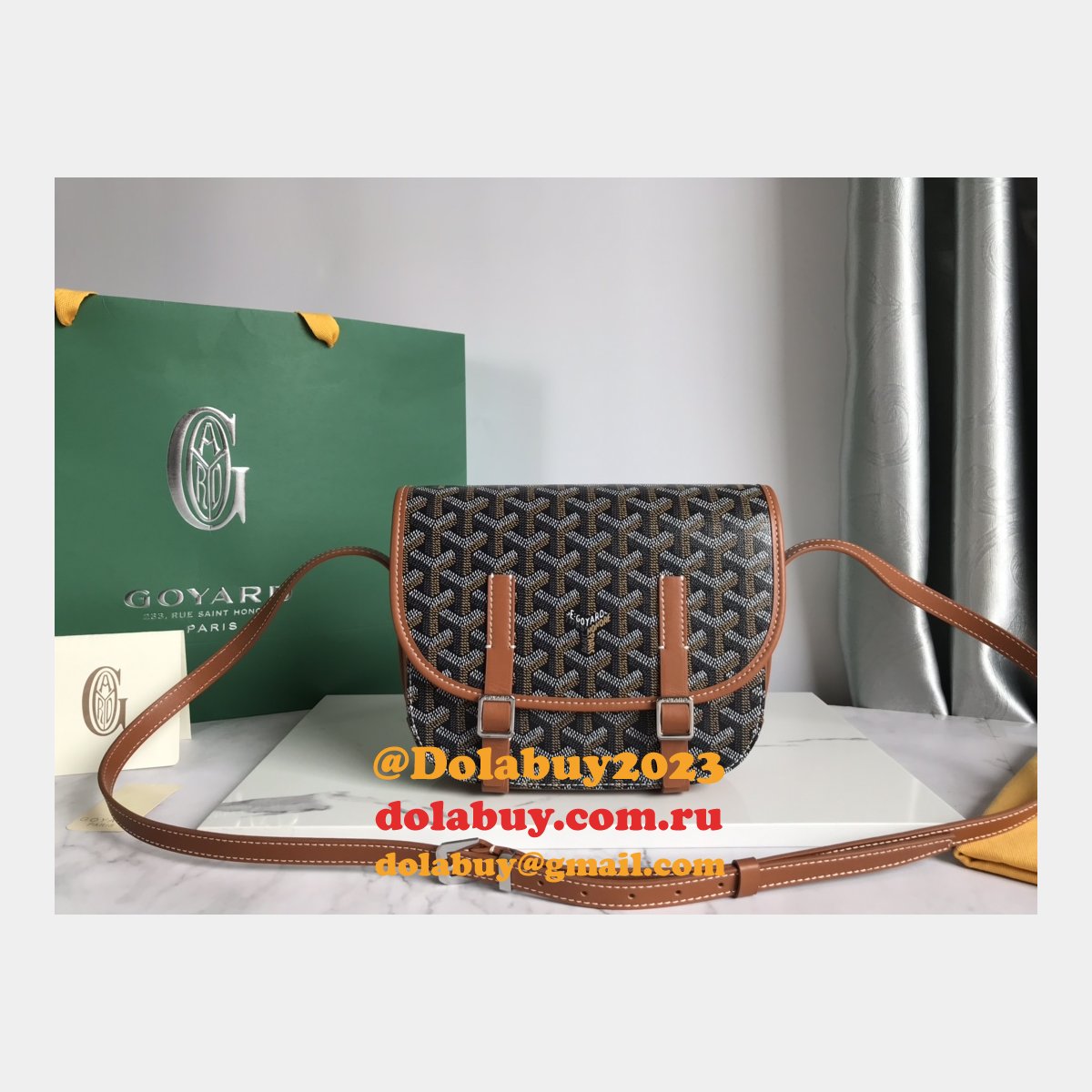 Copy Goyard Chevron Belvedere Duplicate Messenger GY020098 Fake Bag