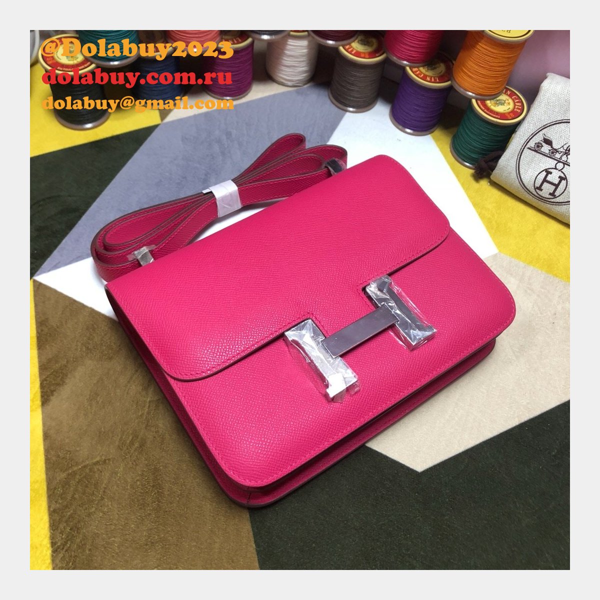 Hermes Constance Bag 23cm Epsom Leather Rose