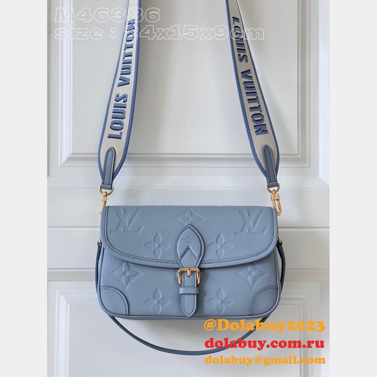 Diane Inspired Blue M46386 Monogram Empreinte Louis Vuitton Replica Bag