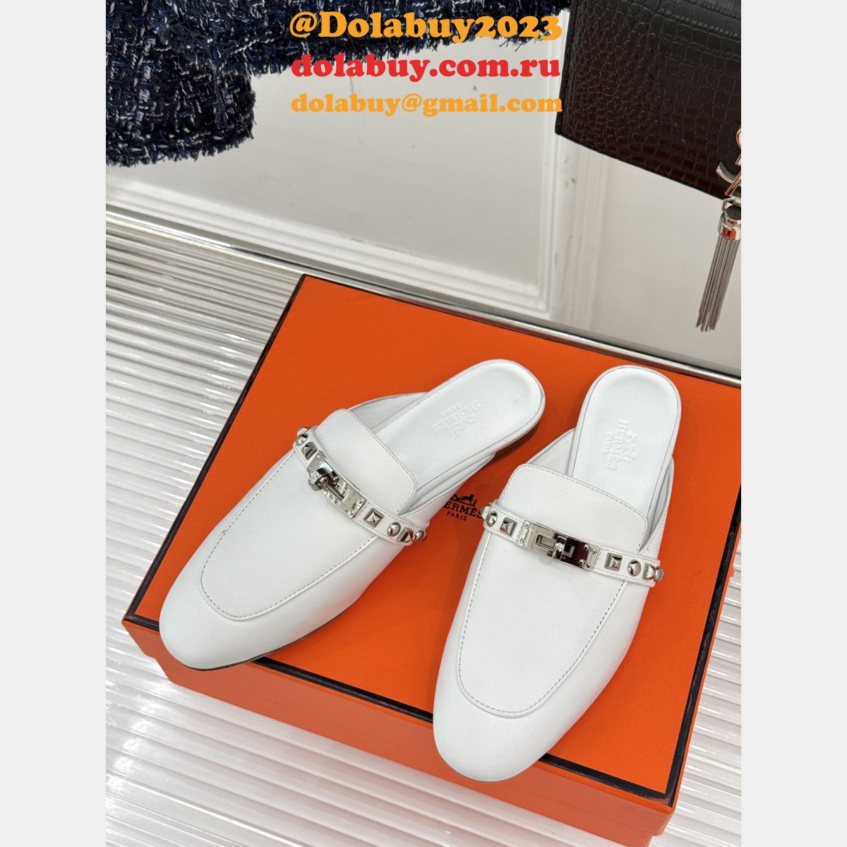 Luxury 7 Star Hermes Kelly Mule Women Shoes