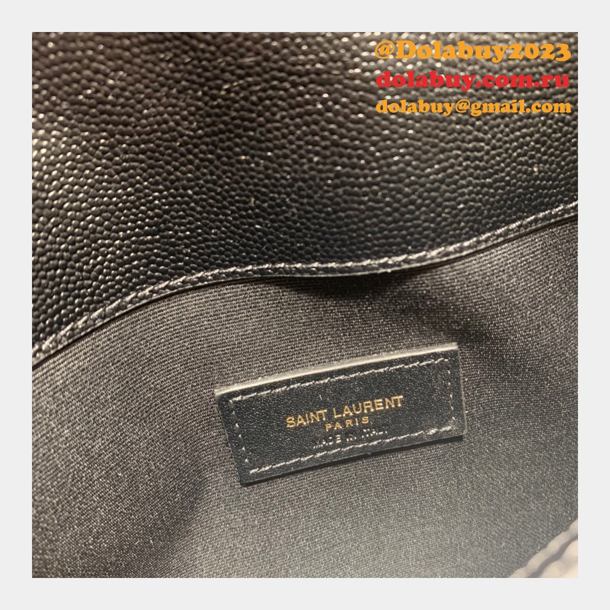 YSL AAA+ CLUTCH IN GRAIN DE POUDRE EMBOSSED LEATHER