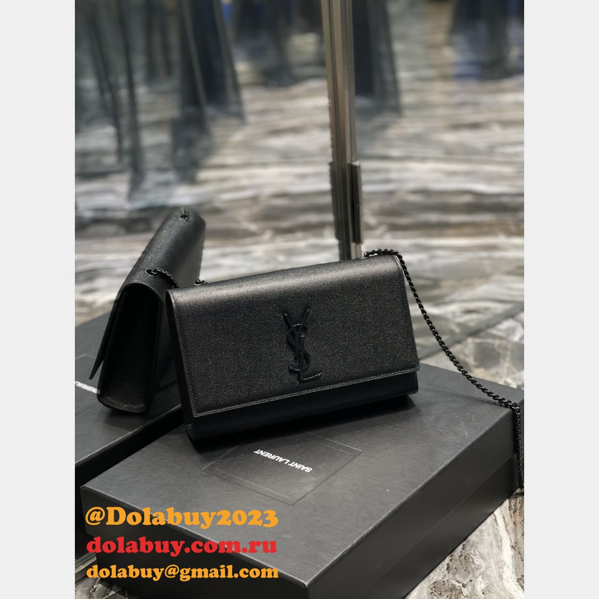 YSL Top Quality 364021 Original Caviar Leather Shoulder Fake Bag