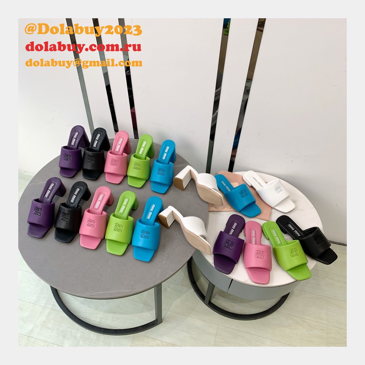 Miu Miu Replica Bread Slippers Heel Sandals Shoes