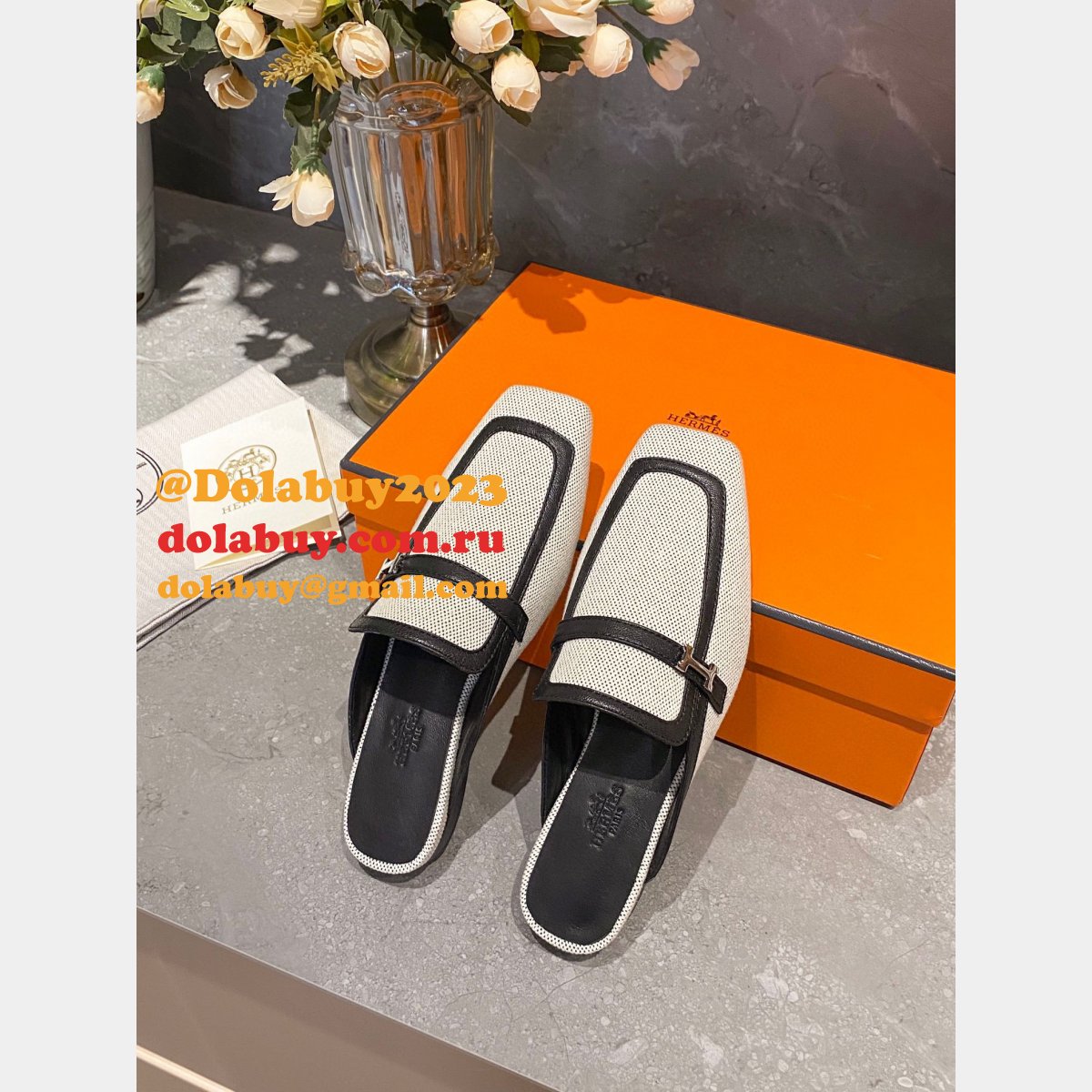 Designer Duplicate Hermes Groupie Replica Shoes For Sale