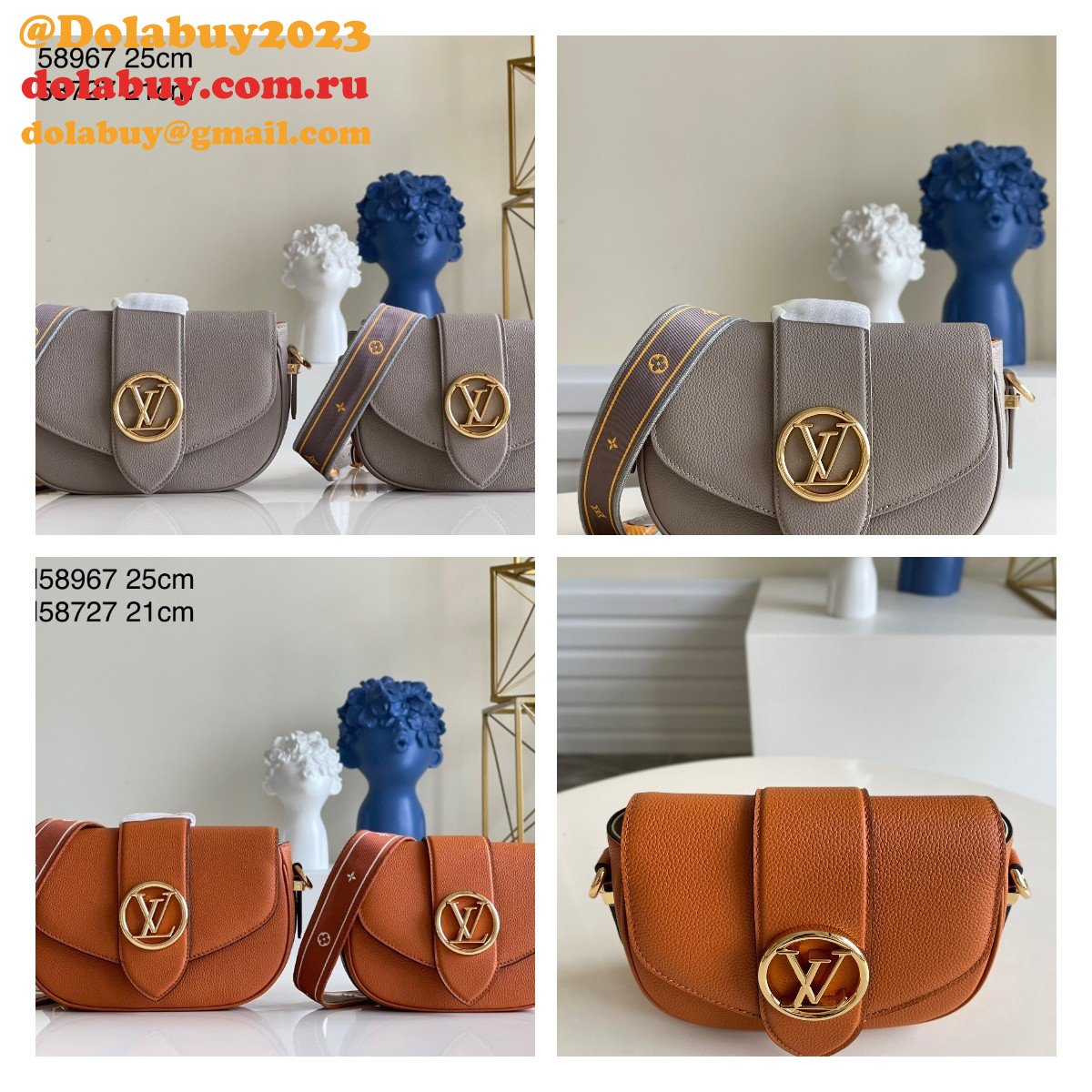 LV Replica Designer Louis Vuitton Pont 9 Soft MM High End Leathers M58967/M58727