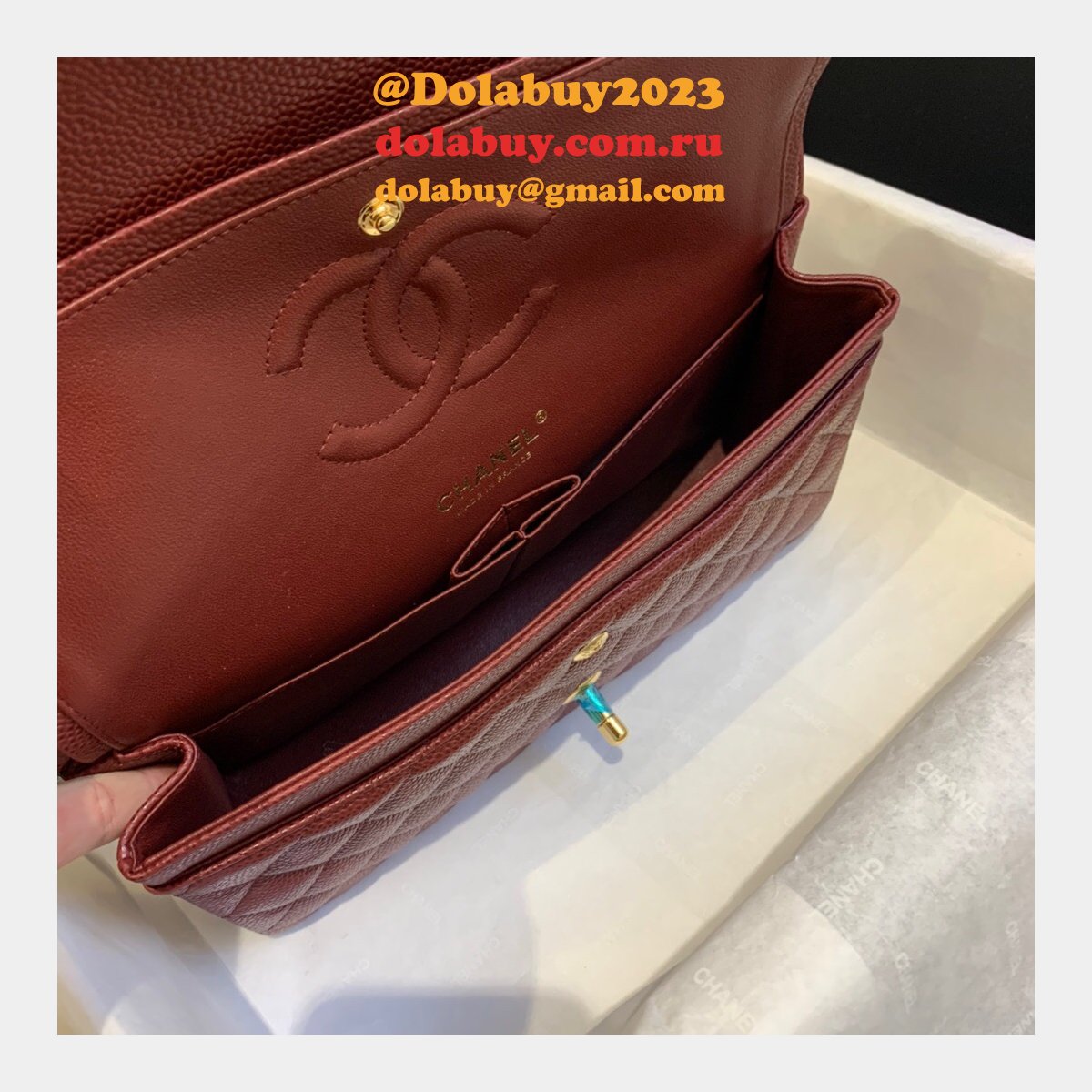 Fashion Best 2.55cm Replica Caviar Gold/Silver Bags