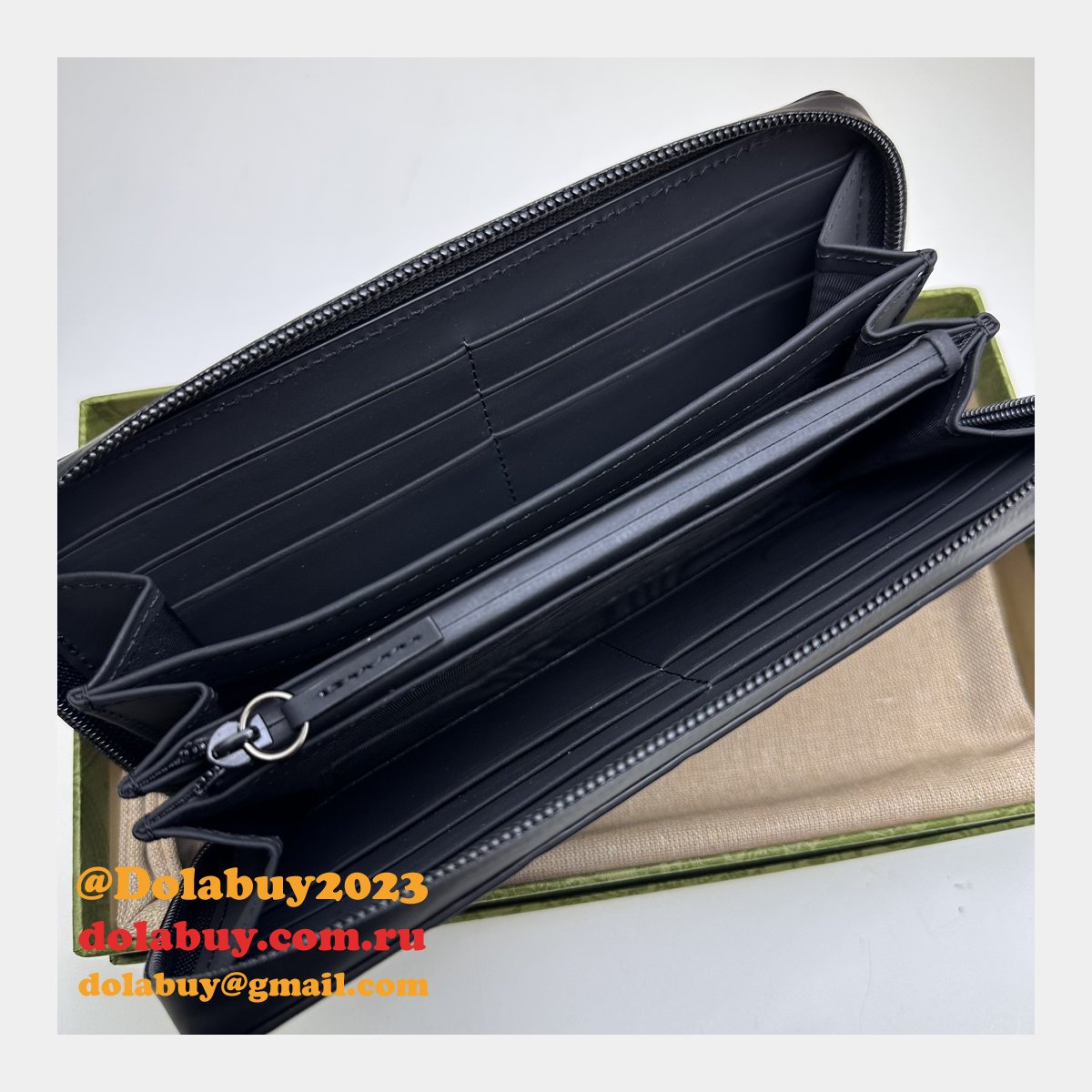 inspired gg rubber-effect zip around wallet 771421 G*u*i men luxury