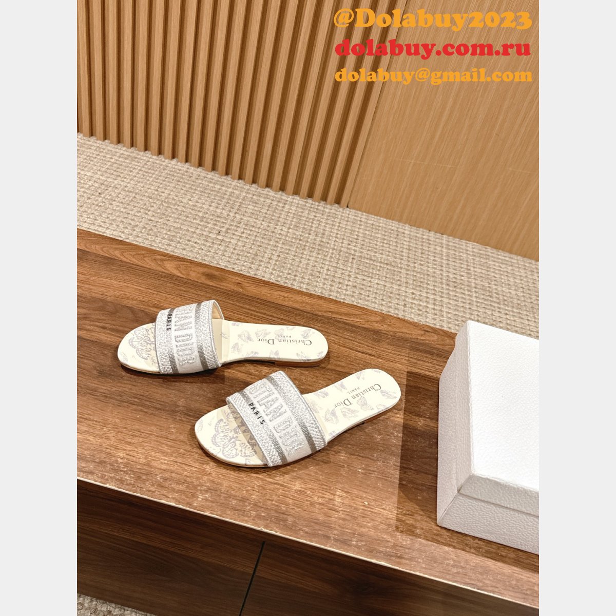 Wholesale 1:1 Mirror DIOR DWAY SLIDE Designer