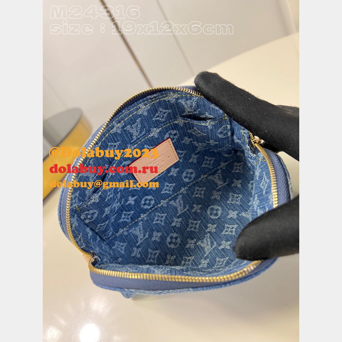 Top Quality Pochette Cosmétique M24316 Blue Louis Vuitton Designer Bag