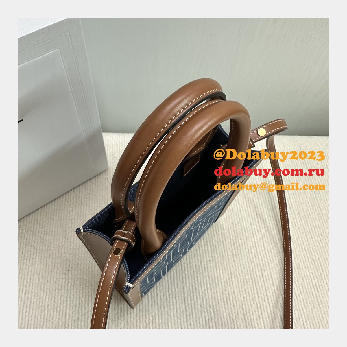 Top Quality celine MINI CABAS BAGS canvas 193302