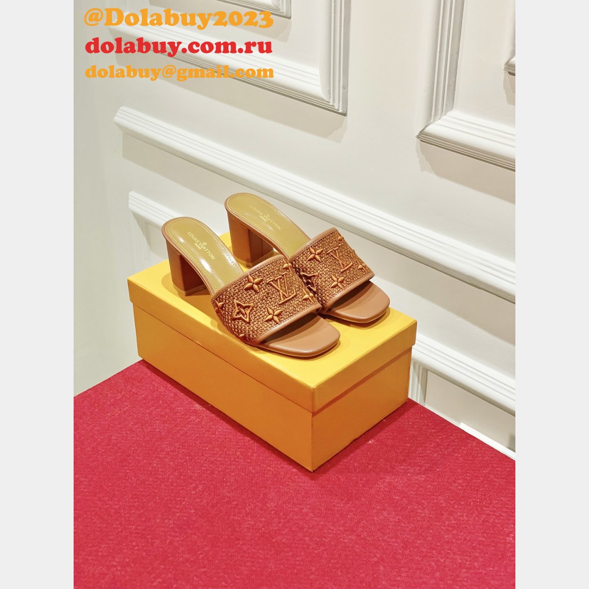 FAKE LOUIS VUITTONS Neo Revival Flat Mule Shoes