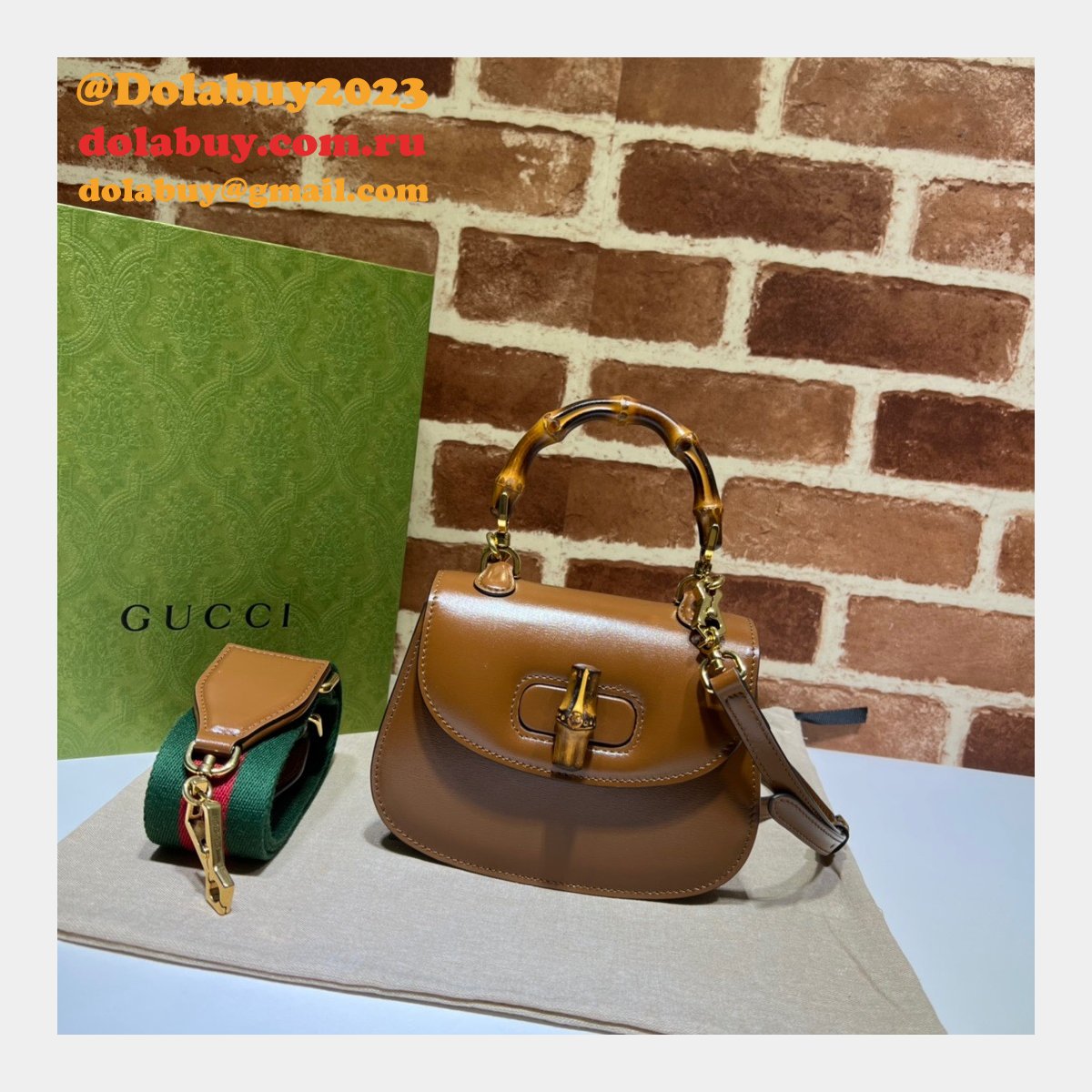 1:1 replica G*u*i fashion 686864 mini top handle bag with bamboo