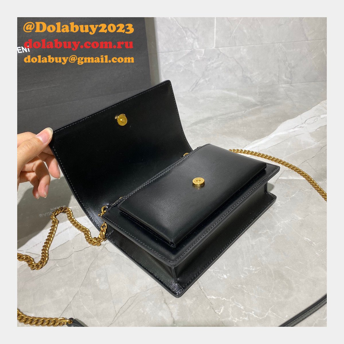 Buy Replica YSL Sunset 19cm Bags Online Black