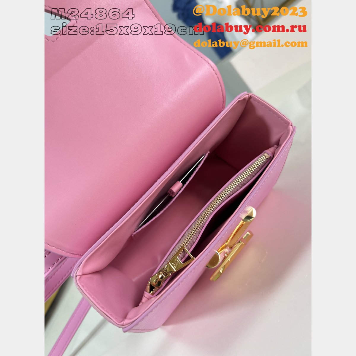 Louis Vuitton Twist M24864 Epi Pink Leather Designer Fake Bag