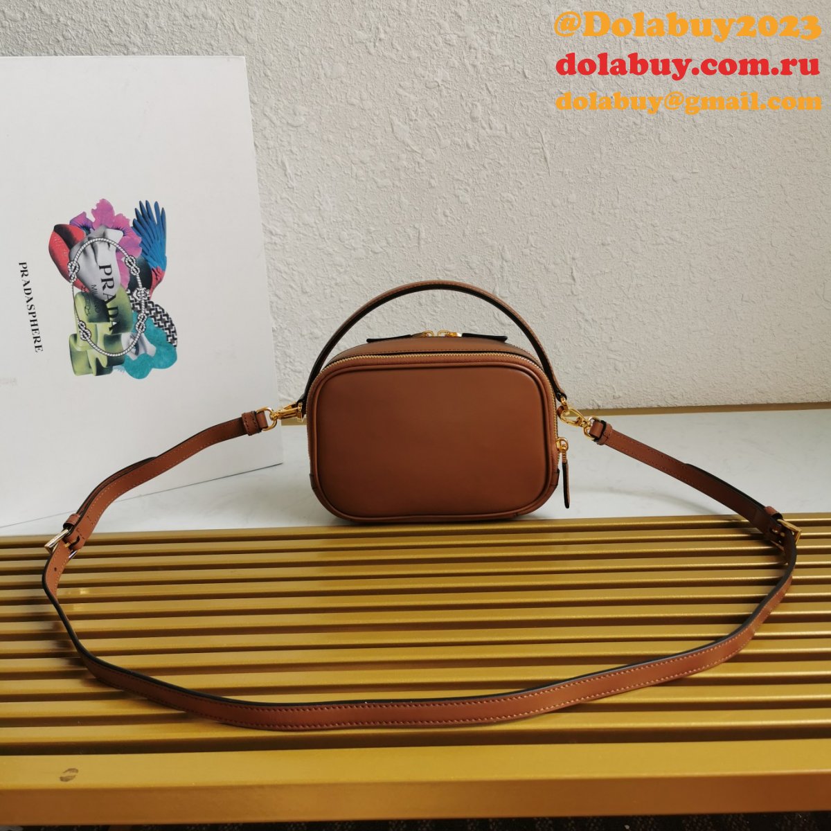 Prada 1BH203  Saffiano Leather Replica Envelope Best Bag