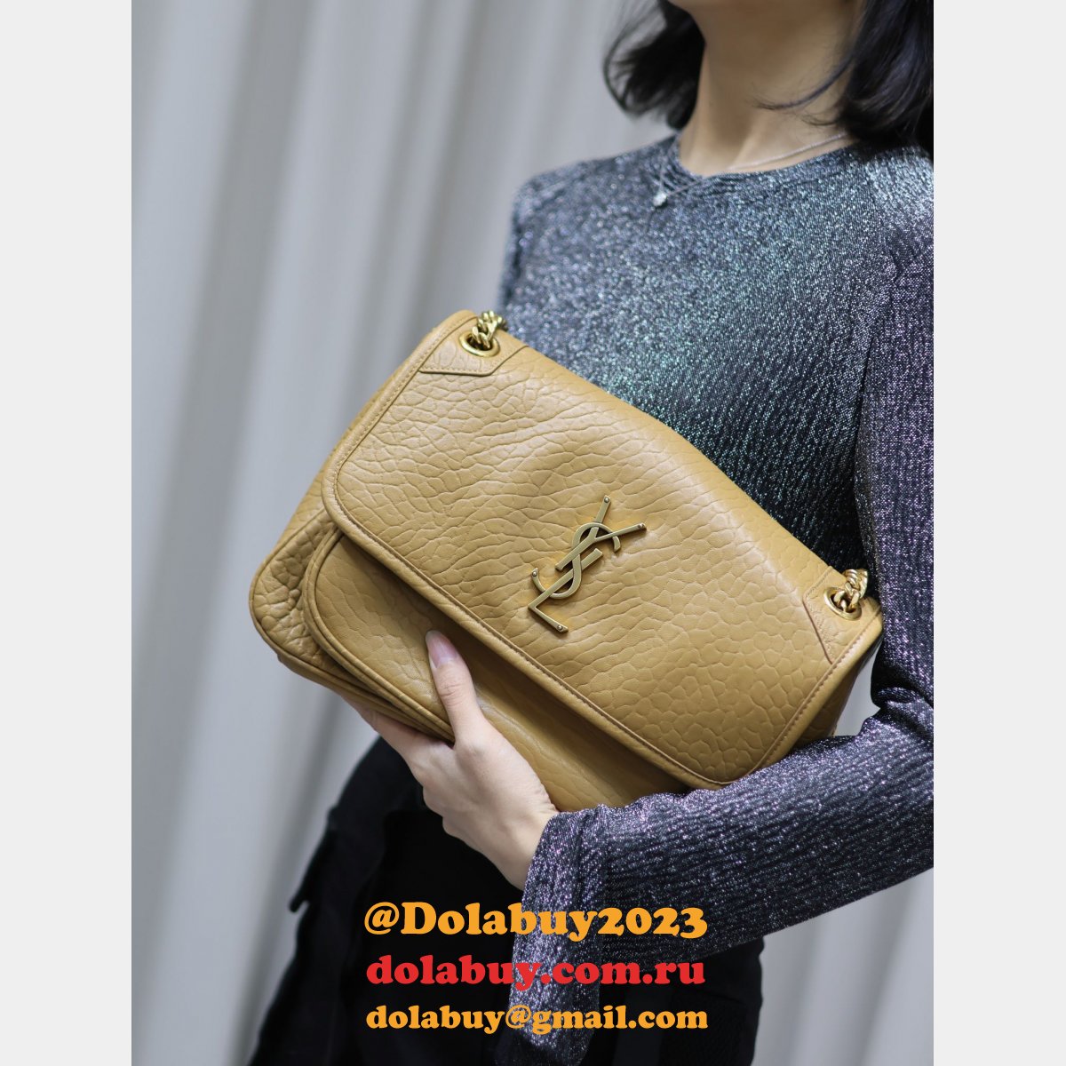 Best 28/22cm Replica Saint Laurent Niki 633158/633151 Khaki Bags