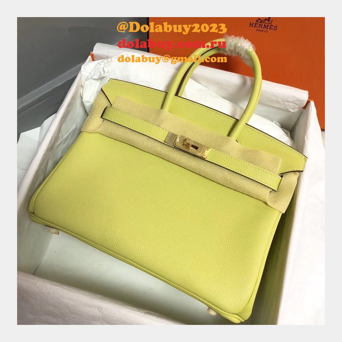 Hermes Birkin 35cm Togo leather Handbags Yellow