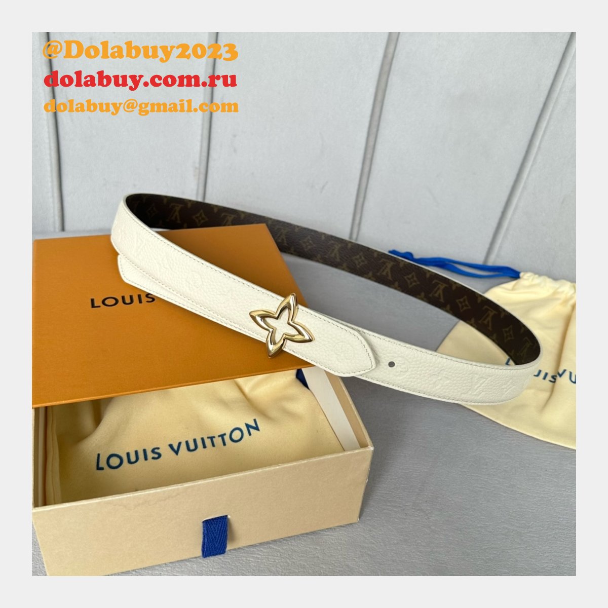 Cheap LV Flowergram 30mm Reversible Belt