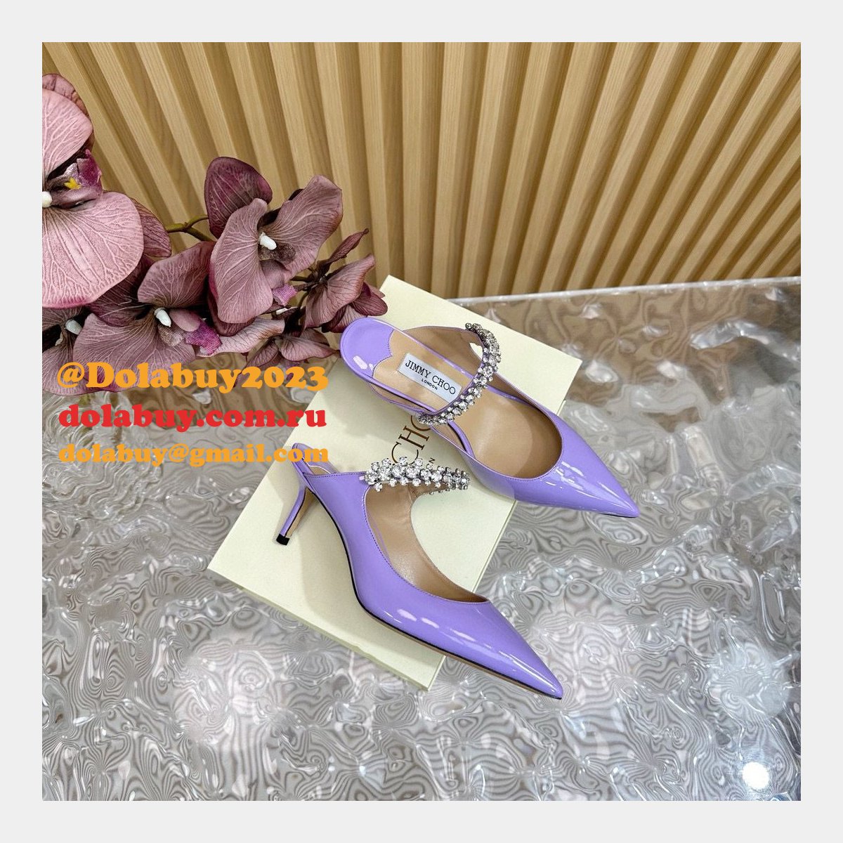 High Quality Jimmy Choo High Heel Mules 6.5/8.5/10CM