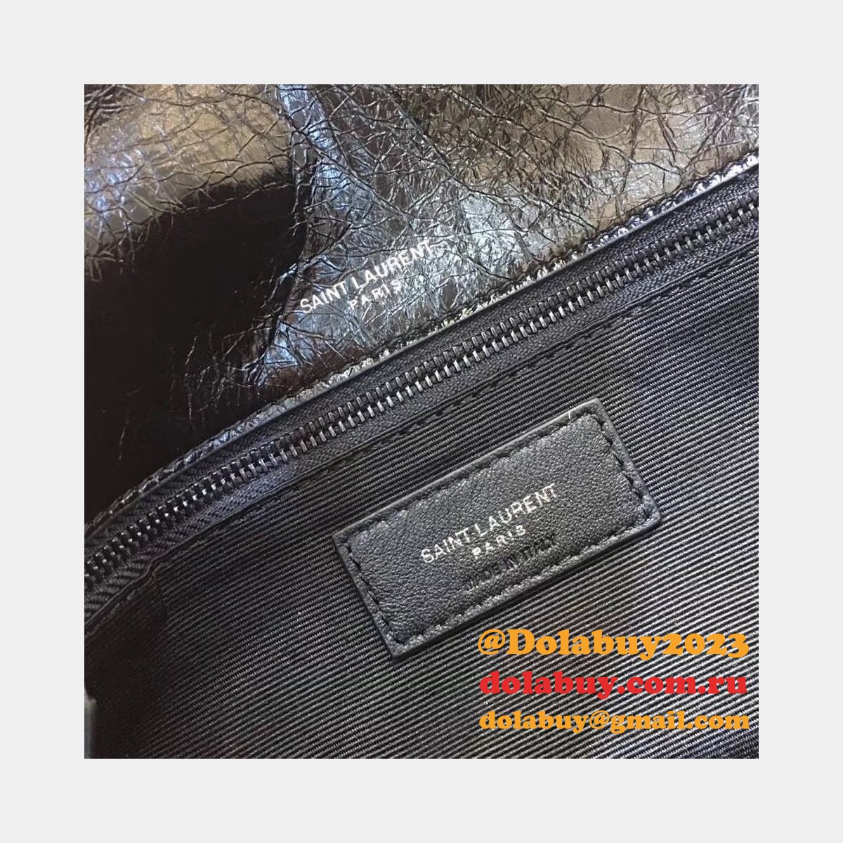 Buy Online YSL Nikki 28cm 498894 Stitch Flap Black Bag