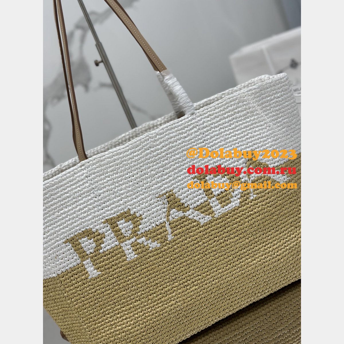 Wholesale prada 1:1 Mirror weave big tote