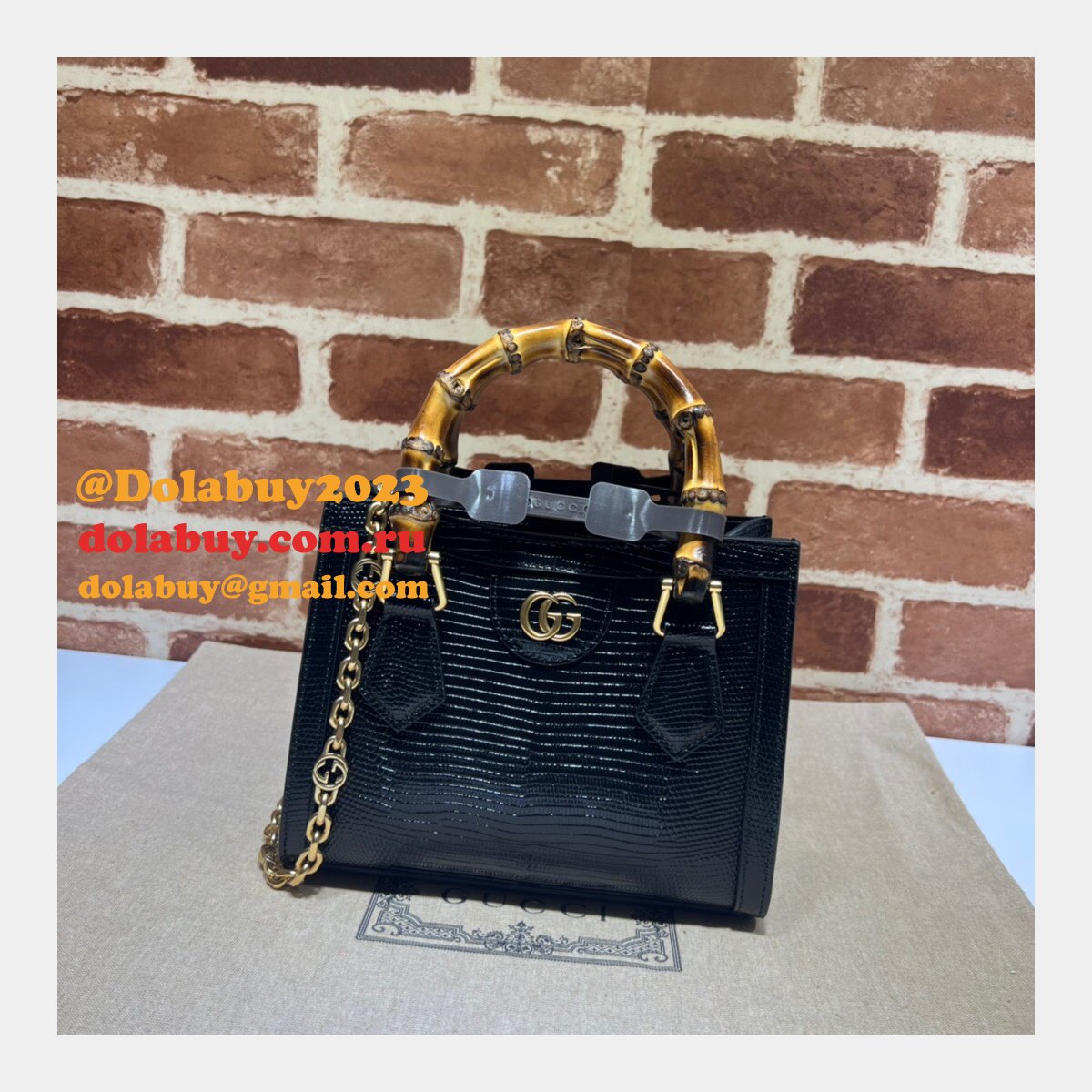 aaa quality replica G*u*i diana lizard 675800 bag