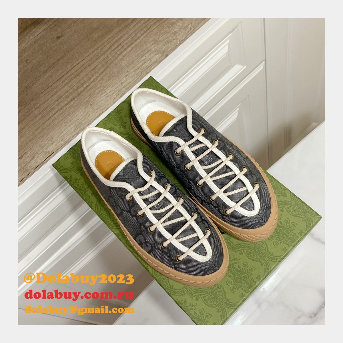 G*u*i shoes replica double g canvas 1:1 mirror high-quality